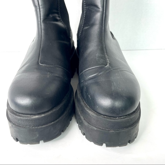 H&M Faux Leather High Profile Chelsea Boots Chunky Block Heel Y2K 90s Sz. 38 - Picture 10 of 13